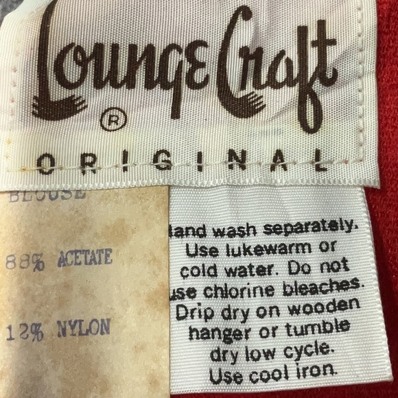 Vintage 60s LoungeCraft Red Maxi Dress NWT | Psychedelic Boho Hostess Gown Sz S - Picture 5 of 8